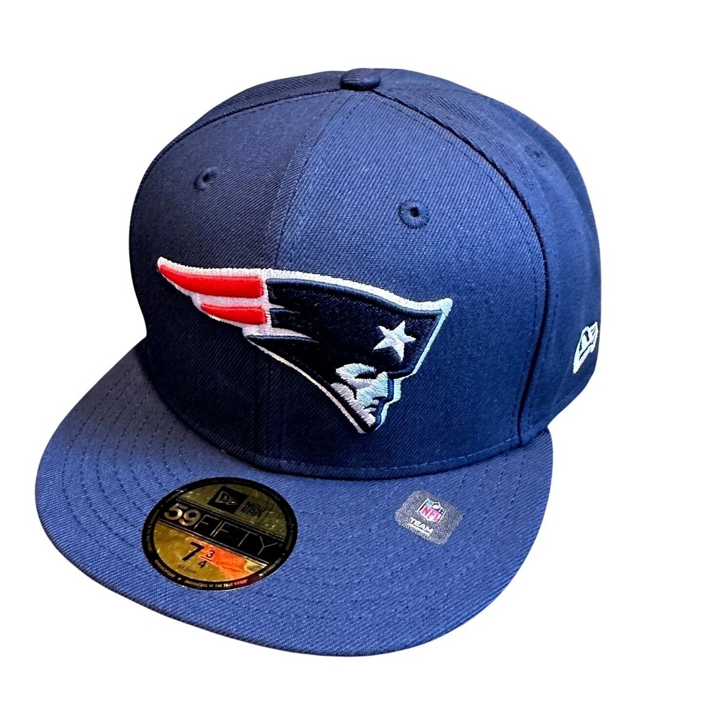 New England Patriots New Era 59FIFTY Fitted Hat 7 3/4 Navy Blue NFL Cap New